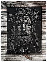 Obrazy - Gravírovaný obraz Krista na plátne - 14628161_