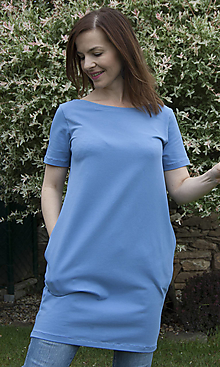Šaty - Vreckové šaty Simple Jersey Blue - 14630068_