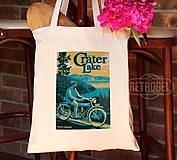 Nákupné tašky - Plátená taška s potlačou Crater Lake - retro plagát - 14630645_
