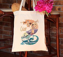 Nákupné tašky - Orient - retro poster na plátenej taške - 14630578_