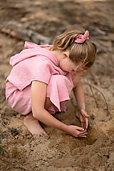 Úžitkový textil - Detské plážové pončo (Ružové 2-4 roky) - 14630004_