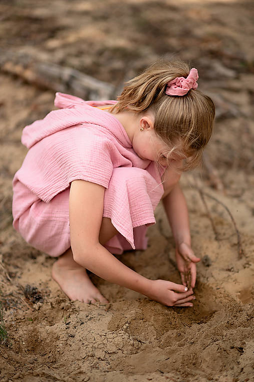 Detské plážové pončo (Ružové 2-4 roky)