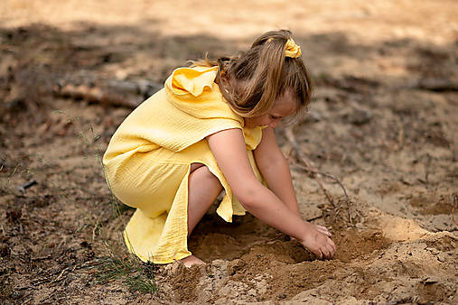 Župany - Detské plážové pončo (Žlté 2-4 roky) - 14630024_