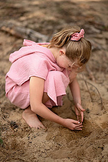 Úžitkový textil - Detské plážové pončo (Ružové 8-10 rokov) - 14630016_