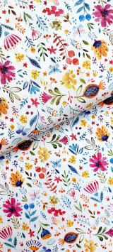 Textil - 100% premium bavlna, farebné kvety - 14631658_