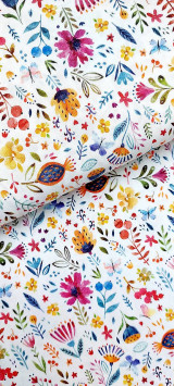 Textil - 100% premium bavlna, farebné kvety - 14631659_