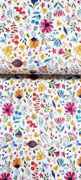 Textil - 100% premium bavlna, farebné kvety - 14631660_