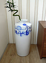 Dekorácie - Porcelánová váza kobaltová velká - Kočky - 14633332_