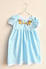 Detské oblečenie - Modré šaty - 14634418_