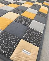 Úžitkový textil - Patchwork prehoz na gauč, Žiarivá sivo žltá - 14635506_