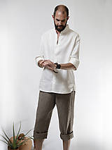 Pánske oblečenie - Ľanová košeľa MICHAL biela - 14633688_