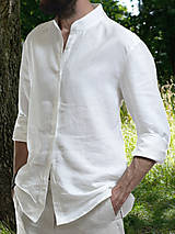 Pánske oblečenie - Ľanová košeľa MICHAL biela - 14633690_
