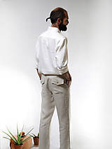 Pánske oblečenie - Ľanová košeľa MICHAL biela - 14633693_
