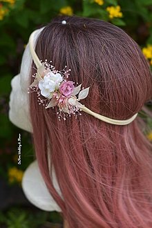 Ozdoby do vlasov - Kvetinová čelenka, gumička, náramok 3v1 - 14633528_