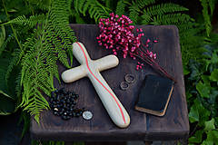 Dekorácie - Svadobný krížik z javorového dreva - 14637022_