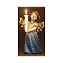 Sochy - Mária anjel so sviečkou (svietiaci) (11cm - Pestrofarebná) - 14636098_