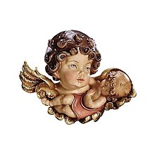 Sochy - Hlava anjela s dieťaťom (8cm - Pestrofarebná) - 14636498_
