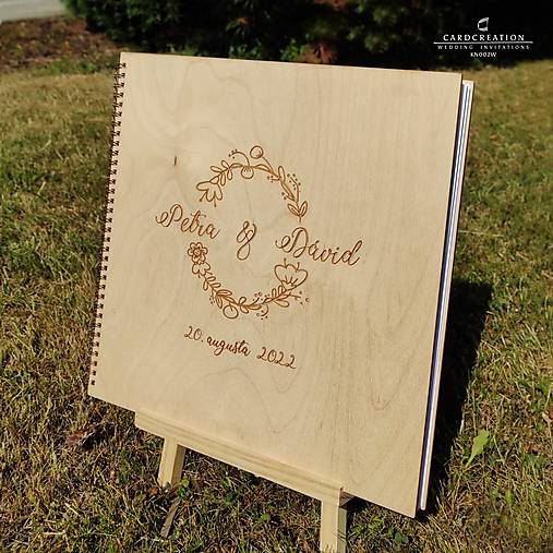 Svadobná kniha hostí drevený obal KN002W