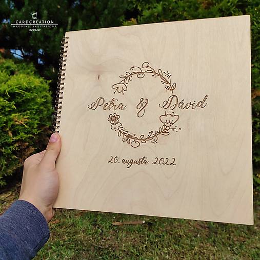 Svadobná kniha hostí drevený obal KN002W