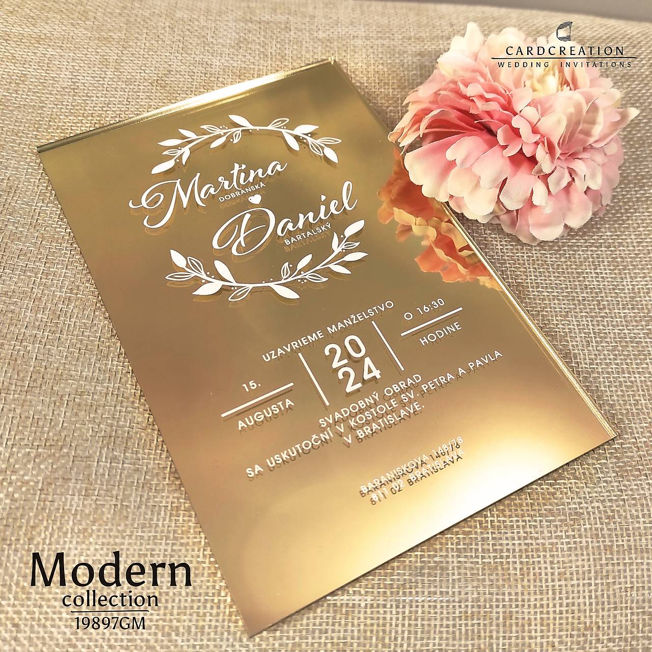 Svadobne oznámenie Q19897GM (71-100 ks)