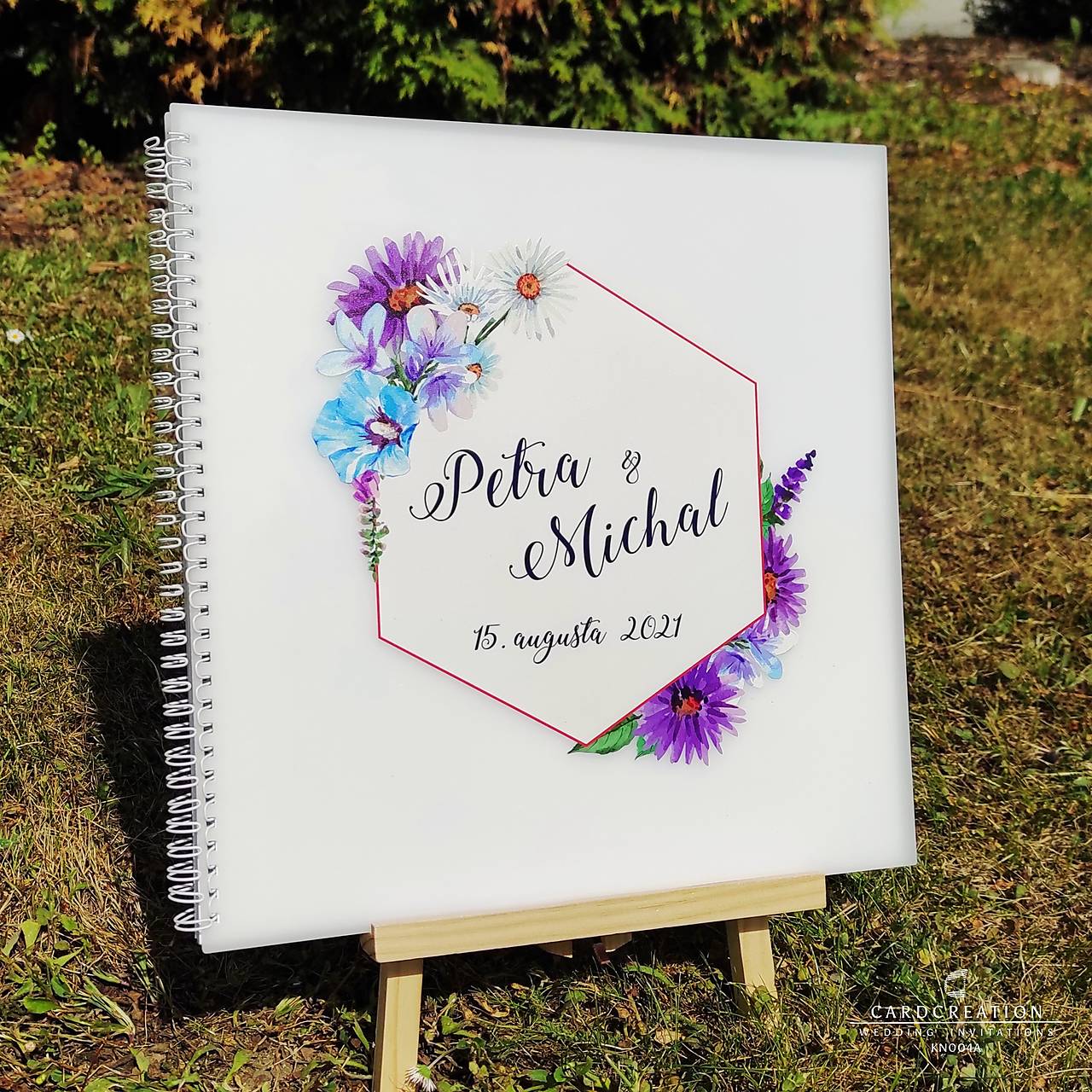 Svadobná kniha hostí biely akrylátový obal KN004A (Veľkosť 20x20cm)