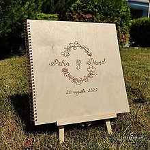 Papiernictvo - Svadobná kniha hostí drevený obal KN002W - 14637026_
