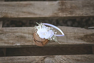 Detské doplnky - Biela detská kvetinová čelenka na 1. sväté prijímanie - 14638696_