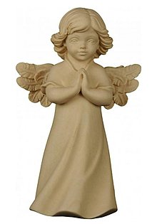 Dekorácie - Srdce so strážnym anjelom (10cm - Béžová) - 14638415_