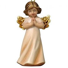 Dekorácie - Anjel Mária v dreve (8,5cm - Pestrofarebná) - 14638506_