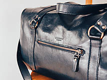 Veľké tašky - Kožená cestovná taška Atlas  (Čierna) - 14640857_