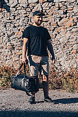 Veľké tašky - Kožená cestovná taška Atlas  (Čierna) - 14640890_