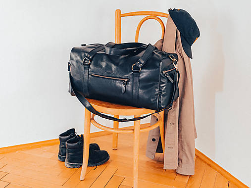 Kožená cestovná taška Atlas  (Čierna luxury)