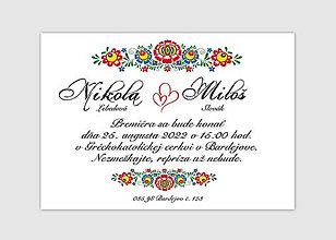 Papiernictvo - Svadobné oznámenie - Nikola - 14640810_