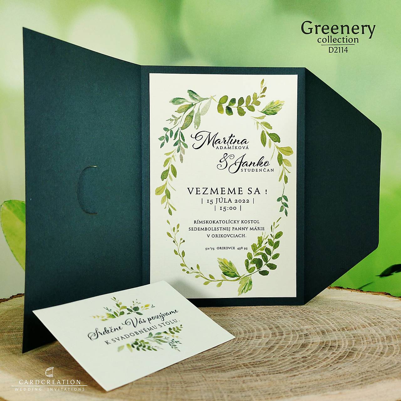 Jednoduché svadobné oznámenie D2114 (101 a viac ks)