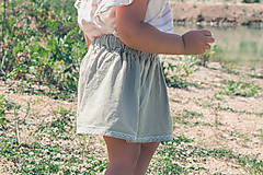 Detské oblečenie - Dievčenská ľanová suknička - 14640536_