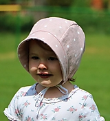 Detské čiapky - Letný detský ľanový čepiec bodka na ružovej - 14642518_