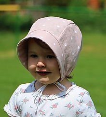 Detské čiapky - Letný detský ľanový čepiec bodka na ružovej - 14642518_