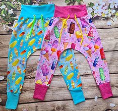 Detské oblečenie - Letné tepláčiky - nanuky v ružovom alebo tyrkysovom - 14641386_