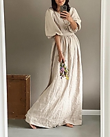Šaty - Dámske ľanové šaty KATIE - dostupné v 30 farbách - 14642954_