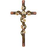 Dekorácie - Nástenný kríž s brečtanom (30cm - Pestrofarebná) - 14641381_