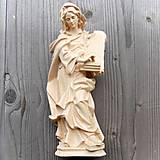 Sochy - Svätá Cecília drevená socha (60cm - Béžová) - 14641505_
