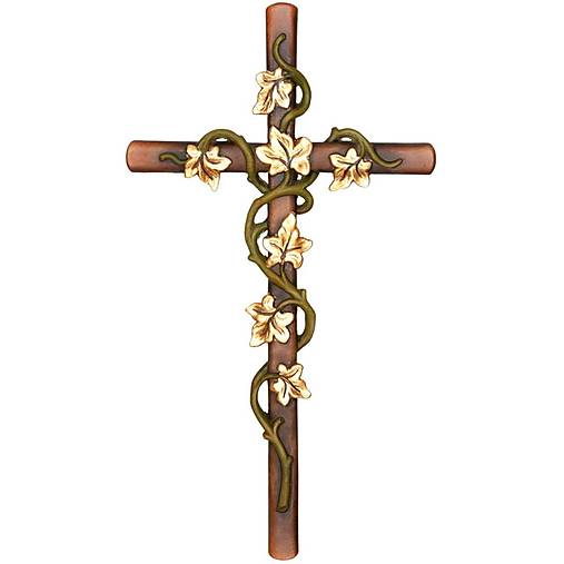 Nástenný kríž s brečtanom (30cm - Pestrofarebná)