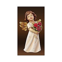 Dekorácie - Svadobný anjel s ružami (19cm - Pestrofarebná) - 14641729_