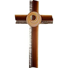 Dekorácie - Drevený kríž Stvorenia (22cm - Pestrofarebná) - 14642316_