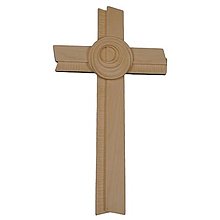 Dekorácie - Drevený kríž Stvorenia (40cm - Béžová) - 14642326_