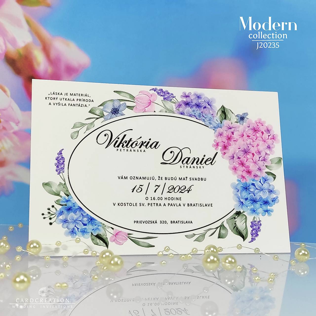 Svadobné oznámenie jednoduché J20235 (20-40 ks)