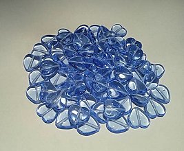 Korálky - Sklenená korálka SRDIEČKO (15x16 mm) (modré nezábudkové priesvitné) - 14641643_