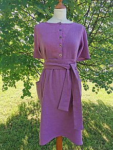 Šaty - Šaty z mušelínu Purple - 14645152_