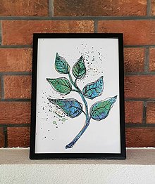 Obrazy - Green and blue leaves - print - 14644455_