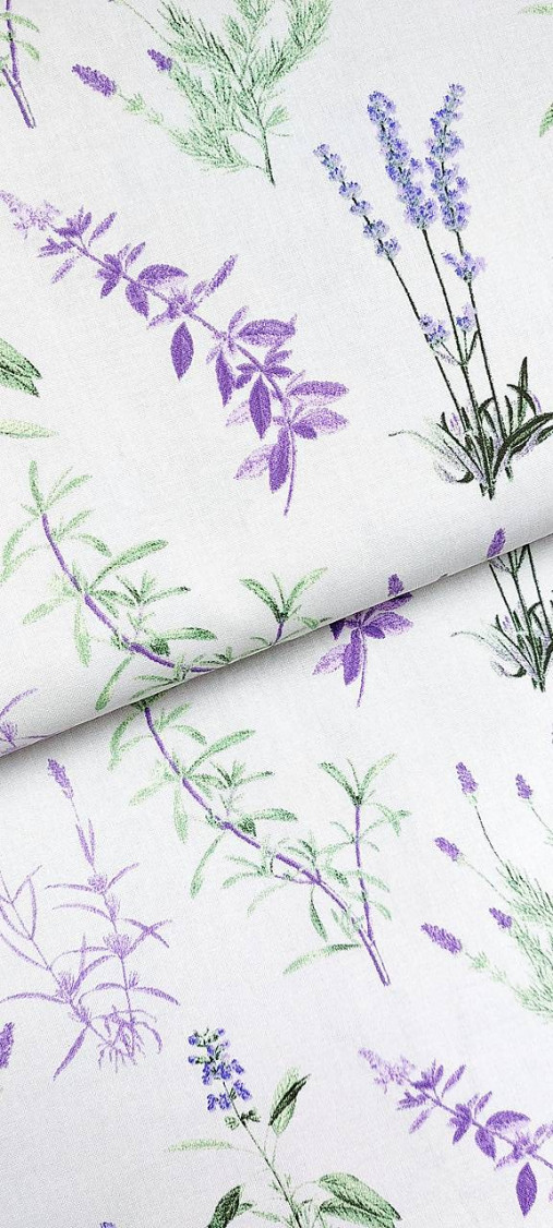 Textil - 100% premium bavlna, levandule a bylinky - 14646529_
